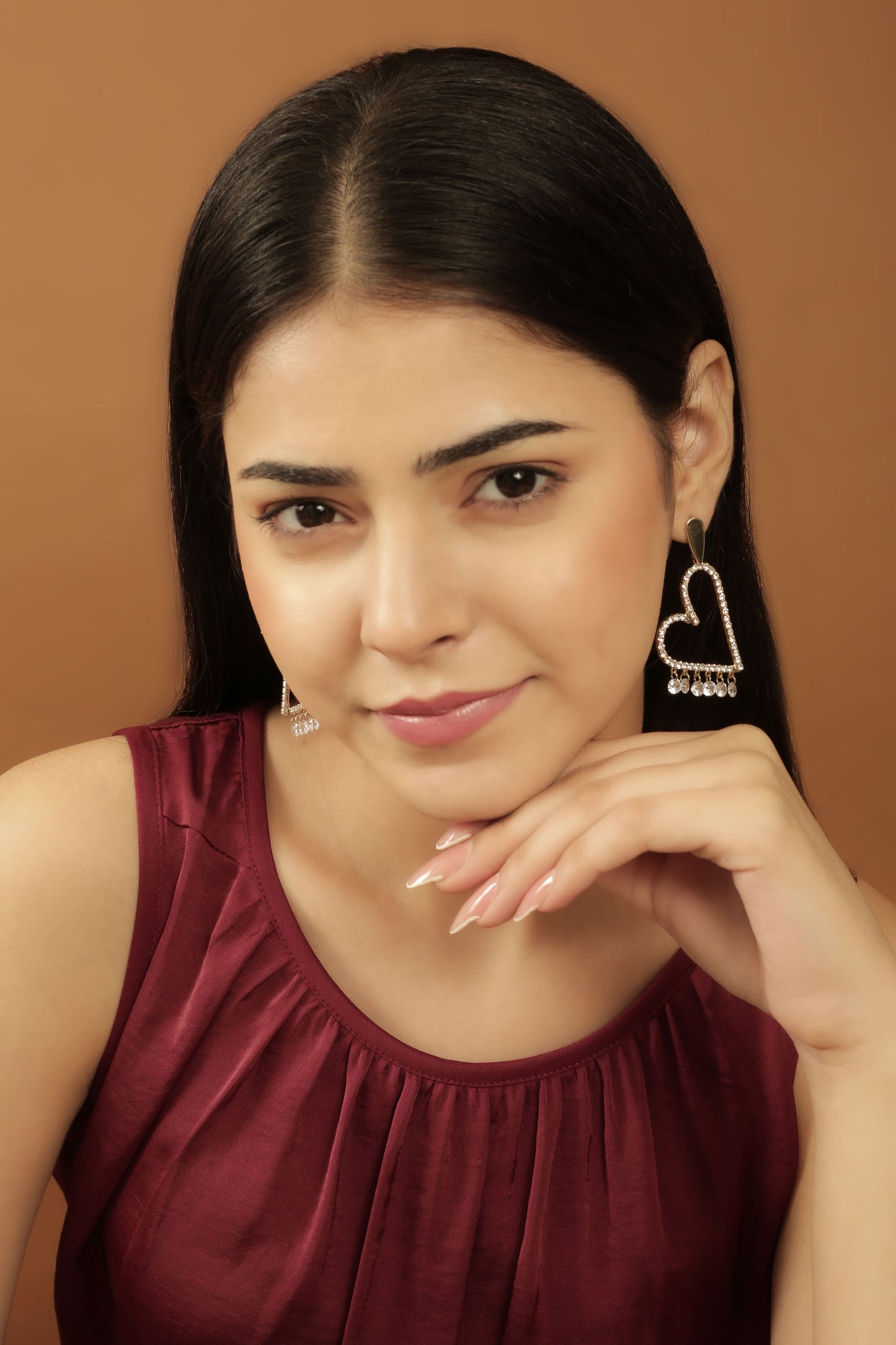 Rhinestone Heart Earrings