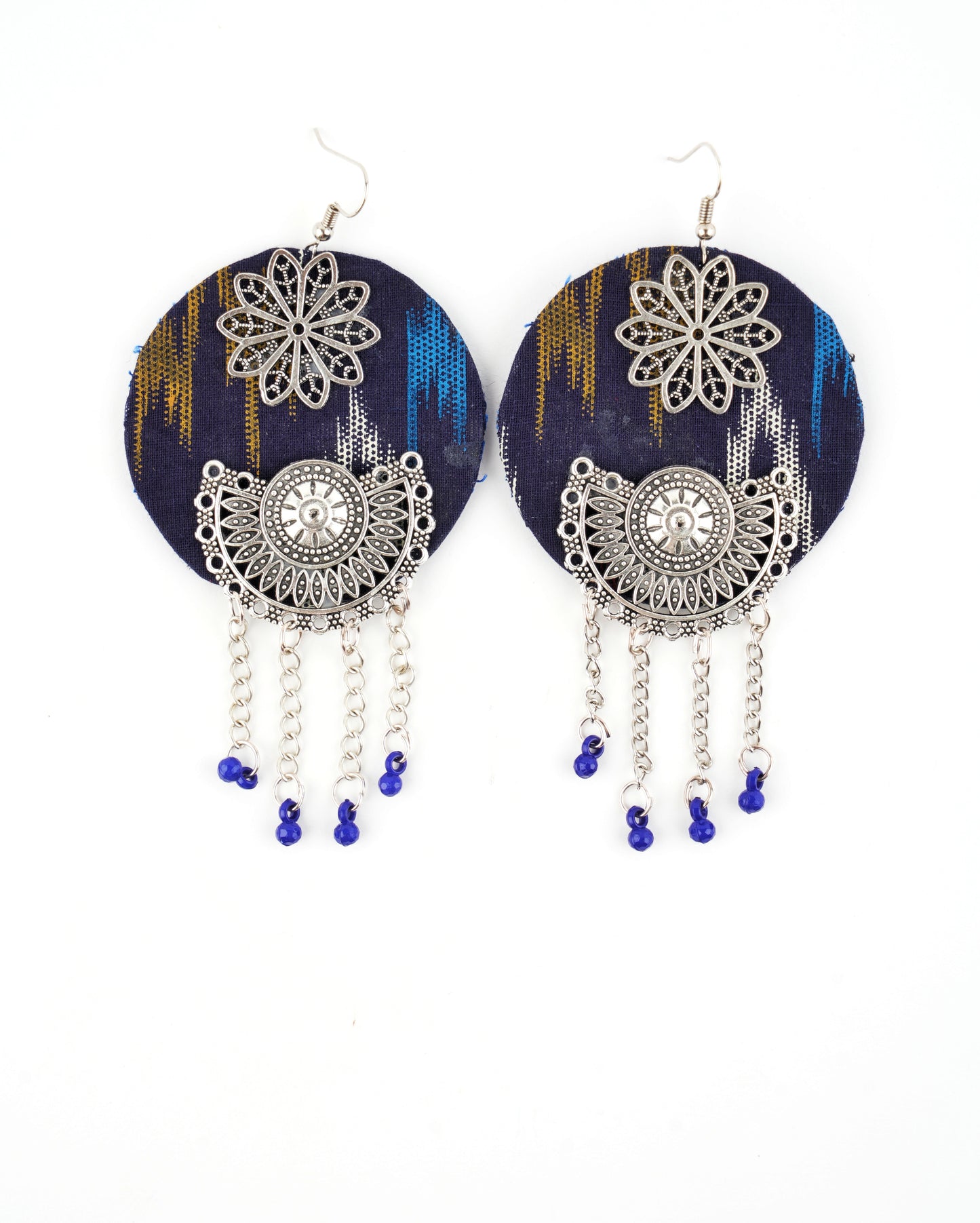 Navy Blue Handmade Earrings