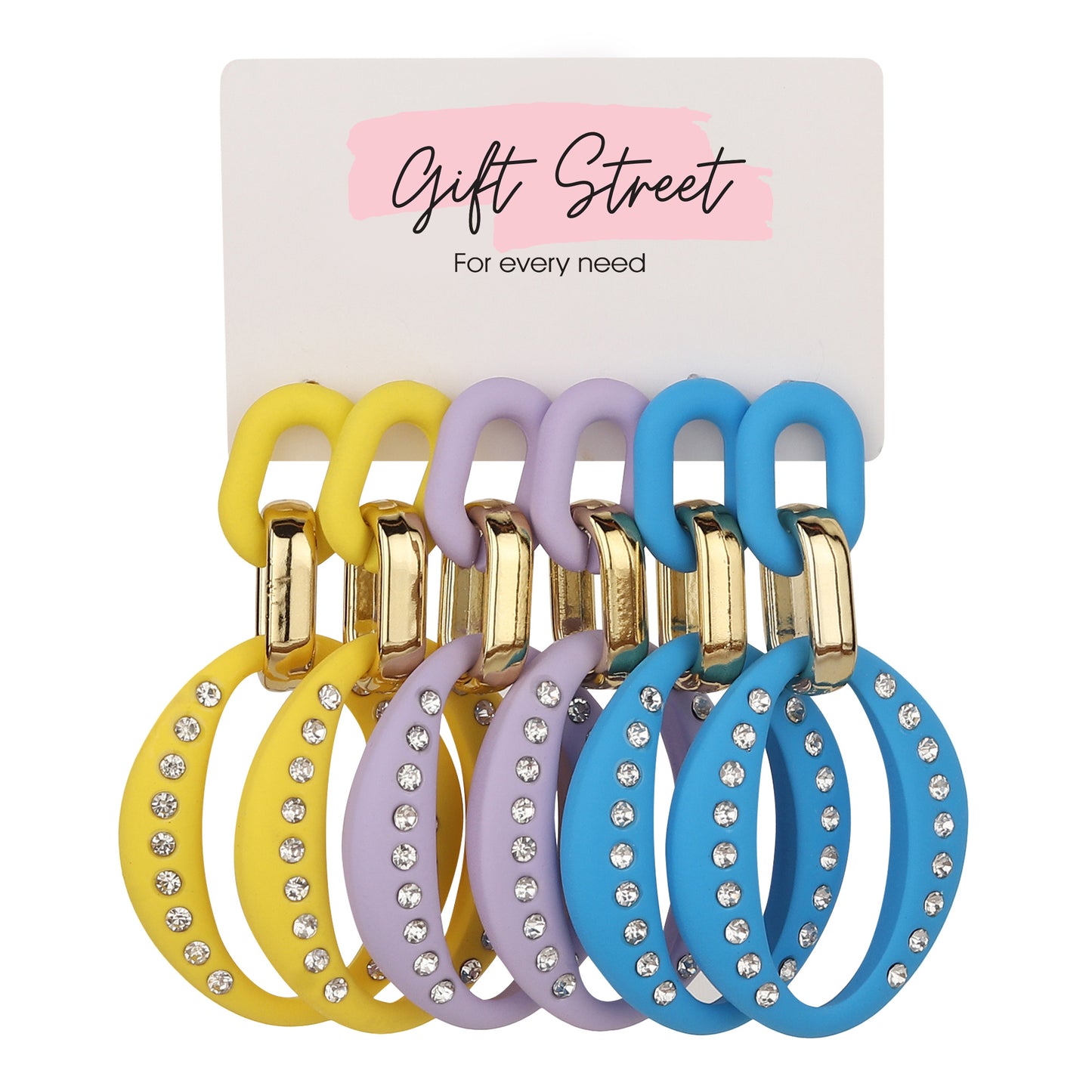 Stone Adorned Orbit Earrings