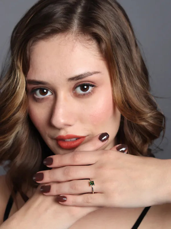 Emerald Green Stone Studded Ring