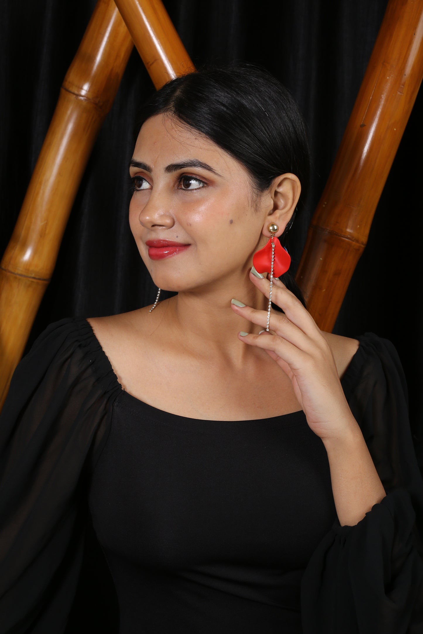 Buy 1 Vibrant Delight Earrings & Get 3 Free (Everyday Oval, Fabric Leaf, Dainty Ivory Earrings)