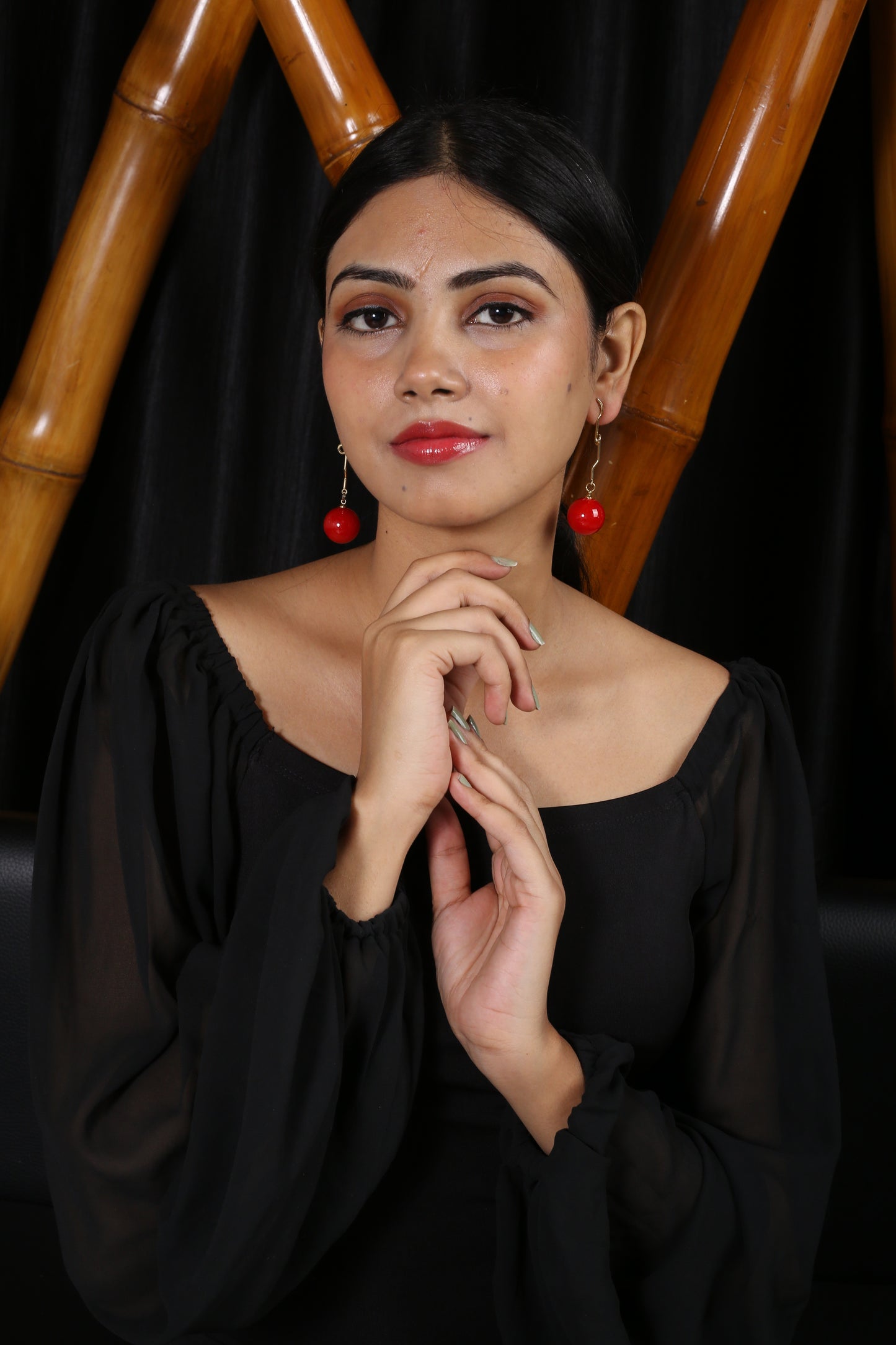 Buy 1 Starry Night Chandelier Earrings & Get 3 Free ( Meadow Blooms, Fabric Leaf, Everyday Oval Earrings)