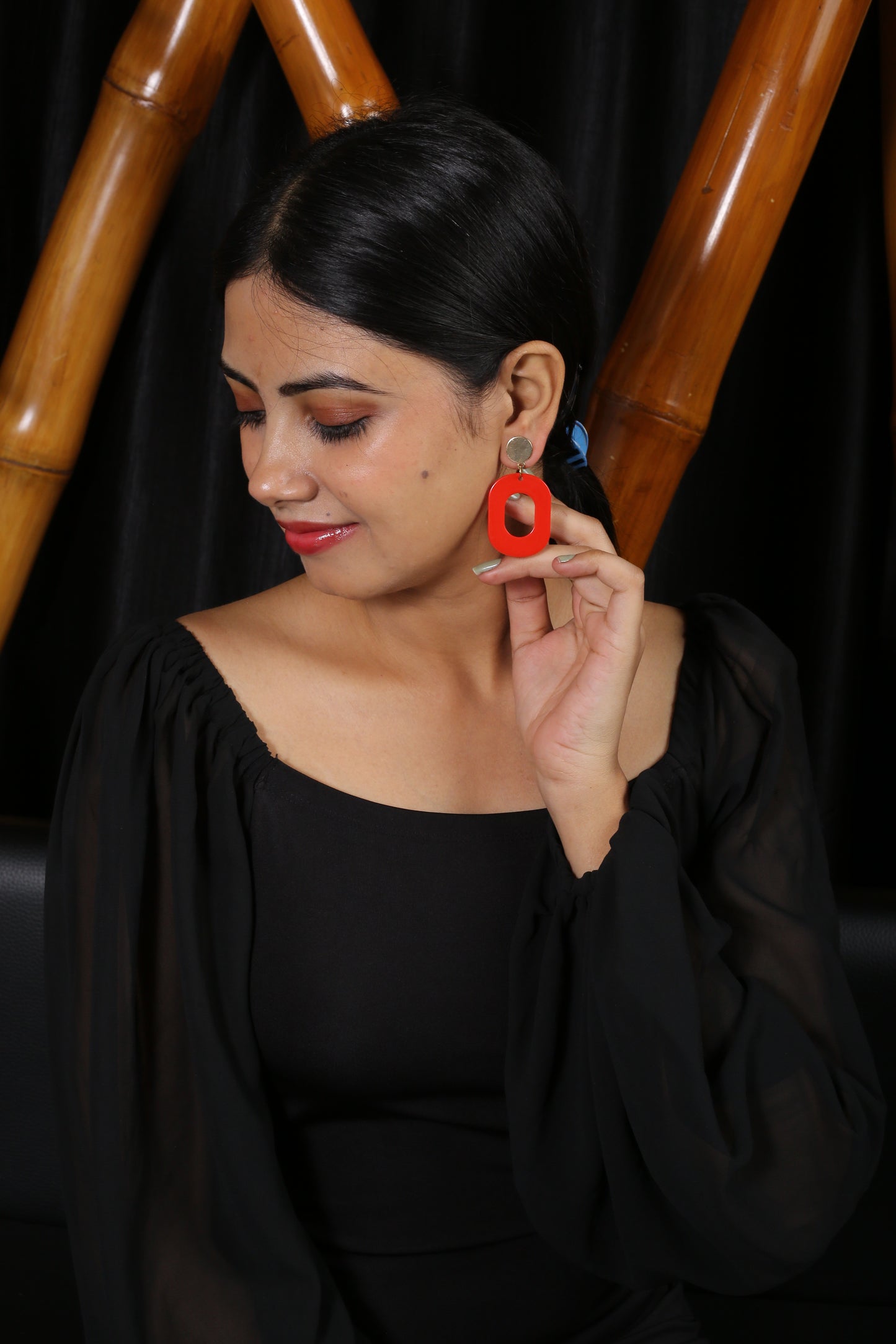 Buy 1 Gold Electroplated Floral Earrings & Get 3 Free (Dainty Leaf, Bakelite Hoop, Everyday Oval Earrings)