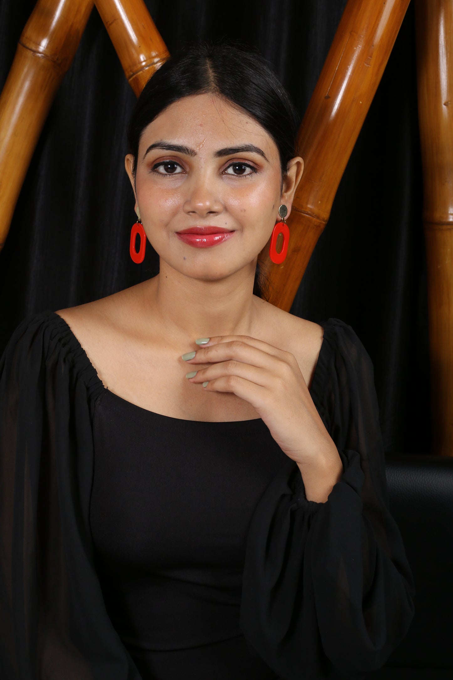 Buy 1 Gold Electroplated Floral Earrings & Get 3 Free (Dainty Leaf, Bakelite Hoop, Everyday Oval Earrings)