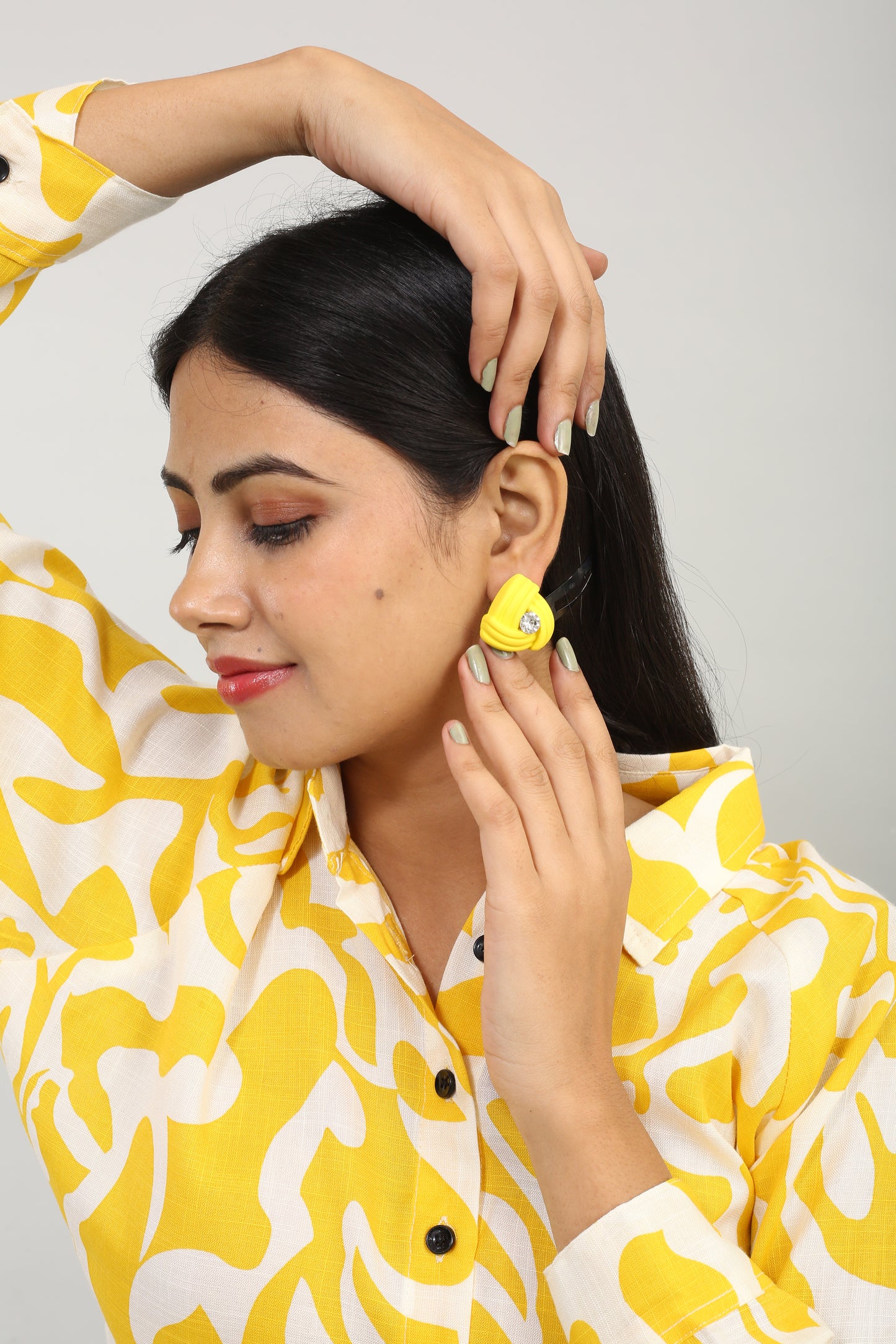 Buy 1 Pastel Hues Earrings & Get 3 Free (Dainty Leaf, Dainty Ivory, Centerstone-Triangle Earrings)