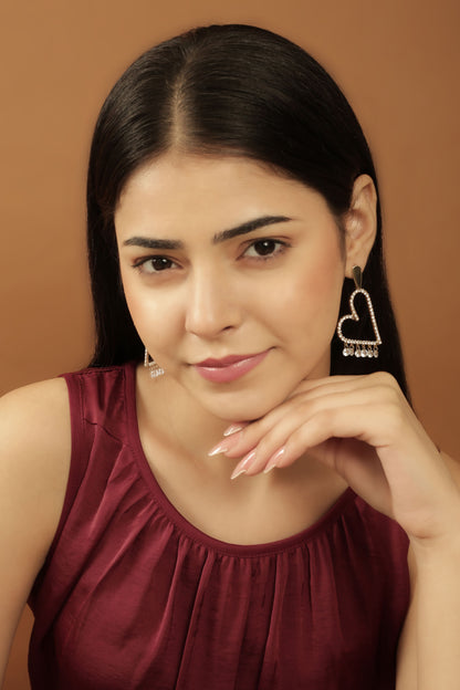 Rhinestone Heart Earrings