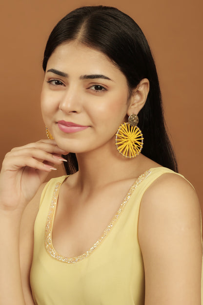 Buy 1 Rose Flower Buds Earrings & Get 3 Free (Fabric Leaf,  Colorful Triangle, Charmful Circle Earrings)