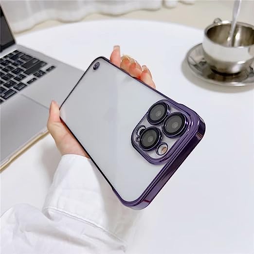 Hybrid Chrome Frameless  Back Case Cover for iPhones
