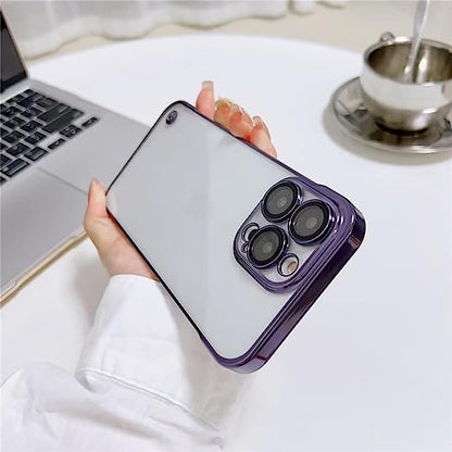 Hybrid Chrome Frameless  Back Case Cover for iPhones