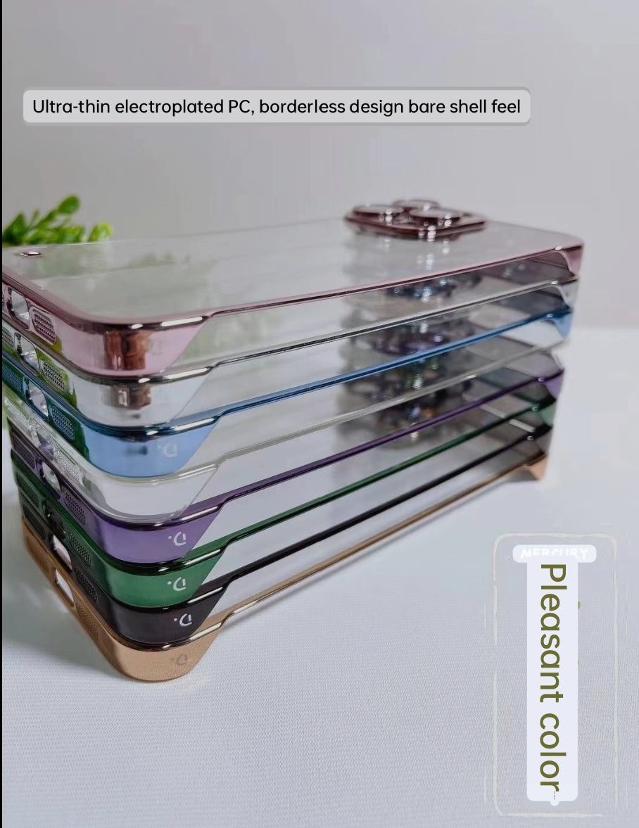 Hybrid Chrome Frameless  Back Case Cover for iPhones