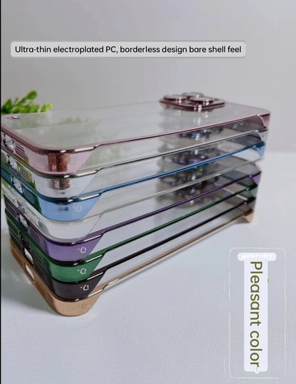 Hybrid Chrome Frameless  Back Case Cover for iPhones
