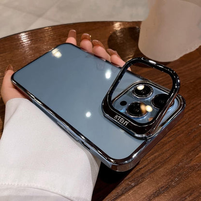 Creative 2 in 1 Lens Protector & Mobile Holder Hard Case for iPhones