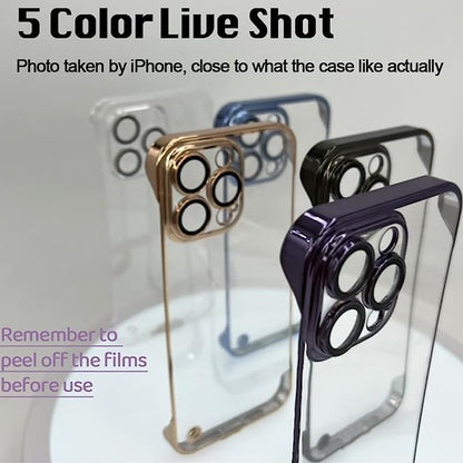 Hybrid Chrome Frameless  Back Case Cover for iPhones