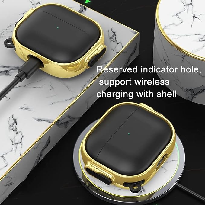 Double Lock Gold Ring Protective Cover For Air Pods