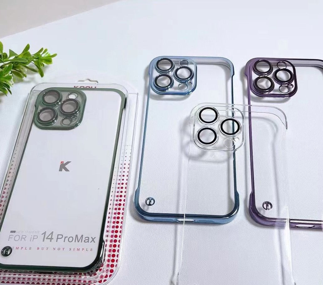 Hybrid Chrome Frameless  Back Case Cover for iPhones