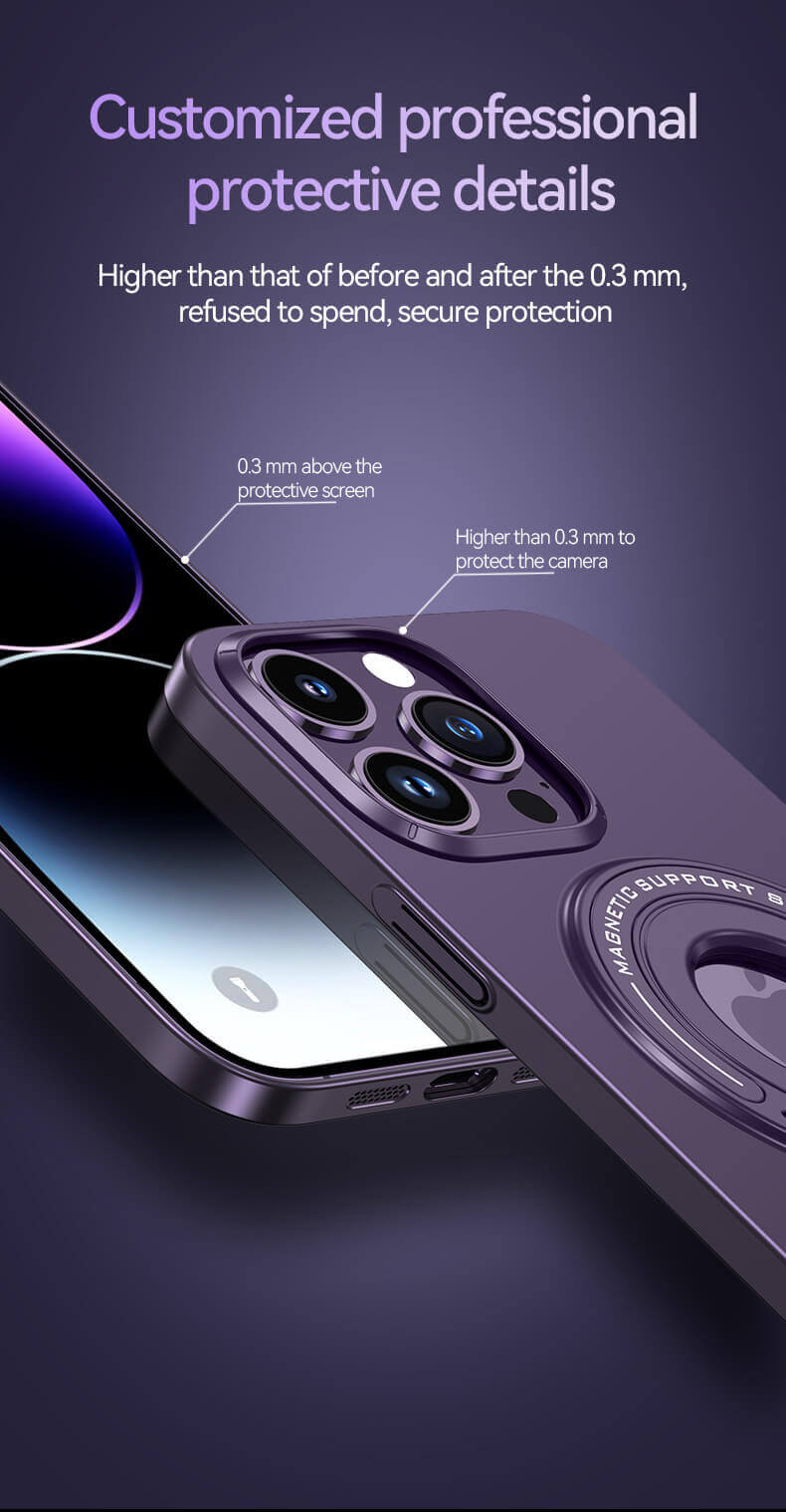 Electroplating MagSafe Magnetic Phone Case With Ring Holder