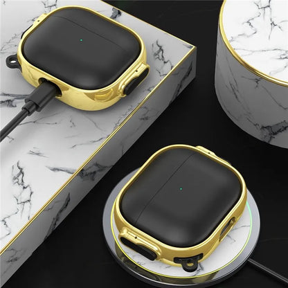 Double Lock Gold Ring Protective Cover For Air Pods