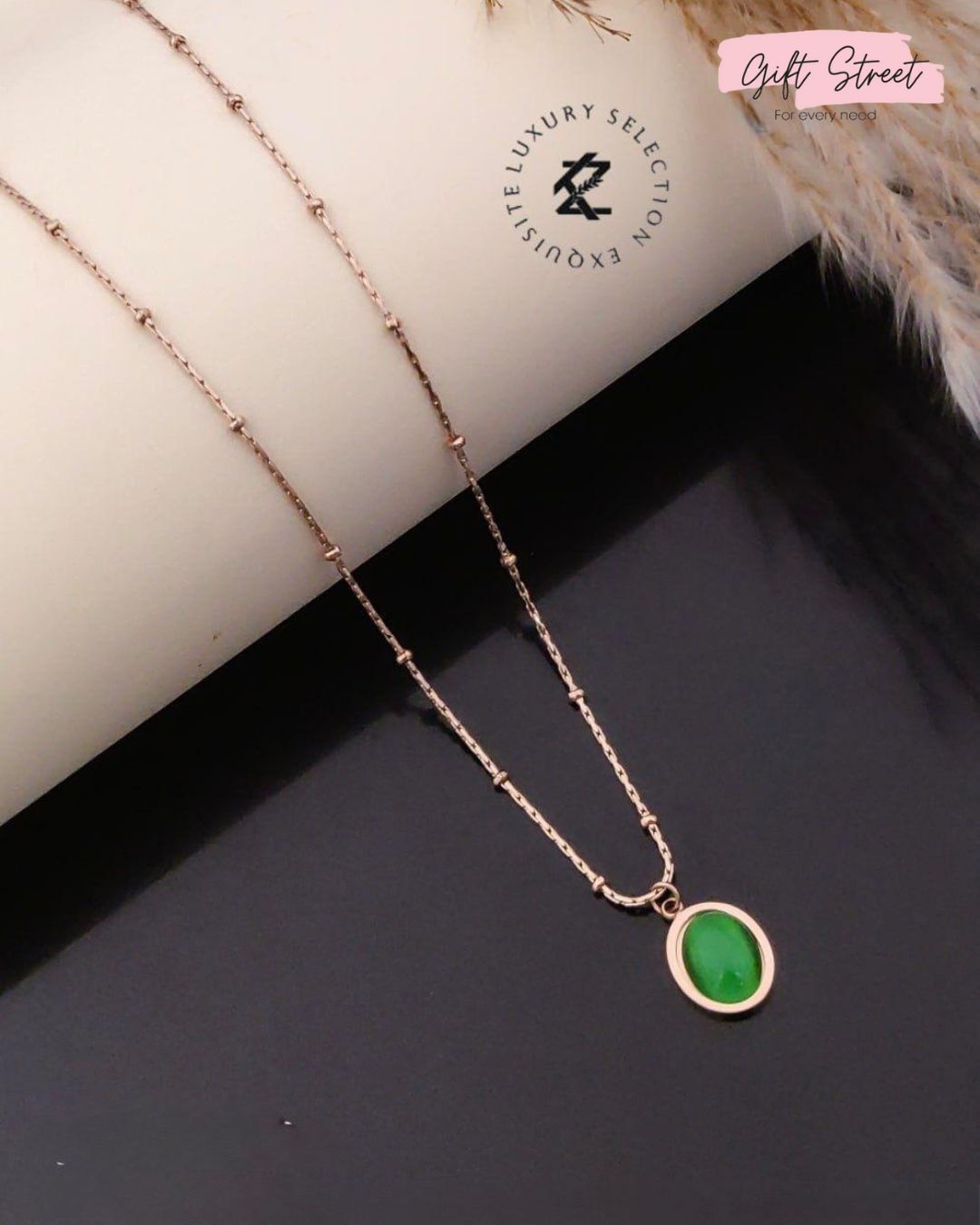 Gilded Stone Delight Necklace | Gold-Plated Pendant with Sparkling Stones