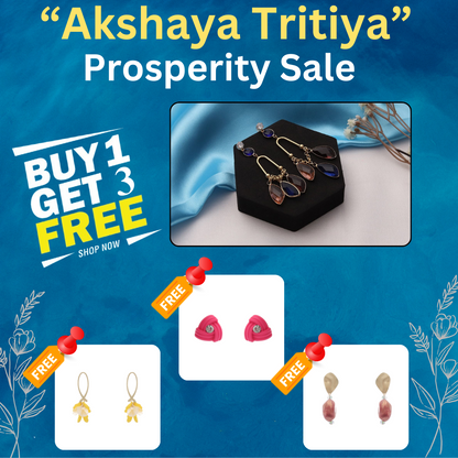 Buy 1 Pastel Hues Earrings & Get 3 Free (Dainty Leaf, Dainty Ivory, Centerstone-Triangle Earrings)