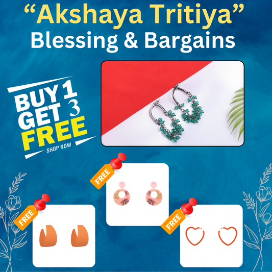 Buy 1 Green Chandelier Earrings & Get 3 Free (Autumns Leaves, Bakelite Hoop, Big Heart Earrings)