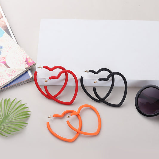 Big Heart Hoop  Earrings