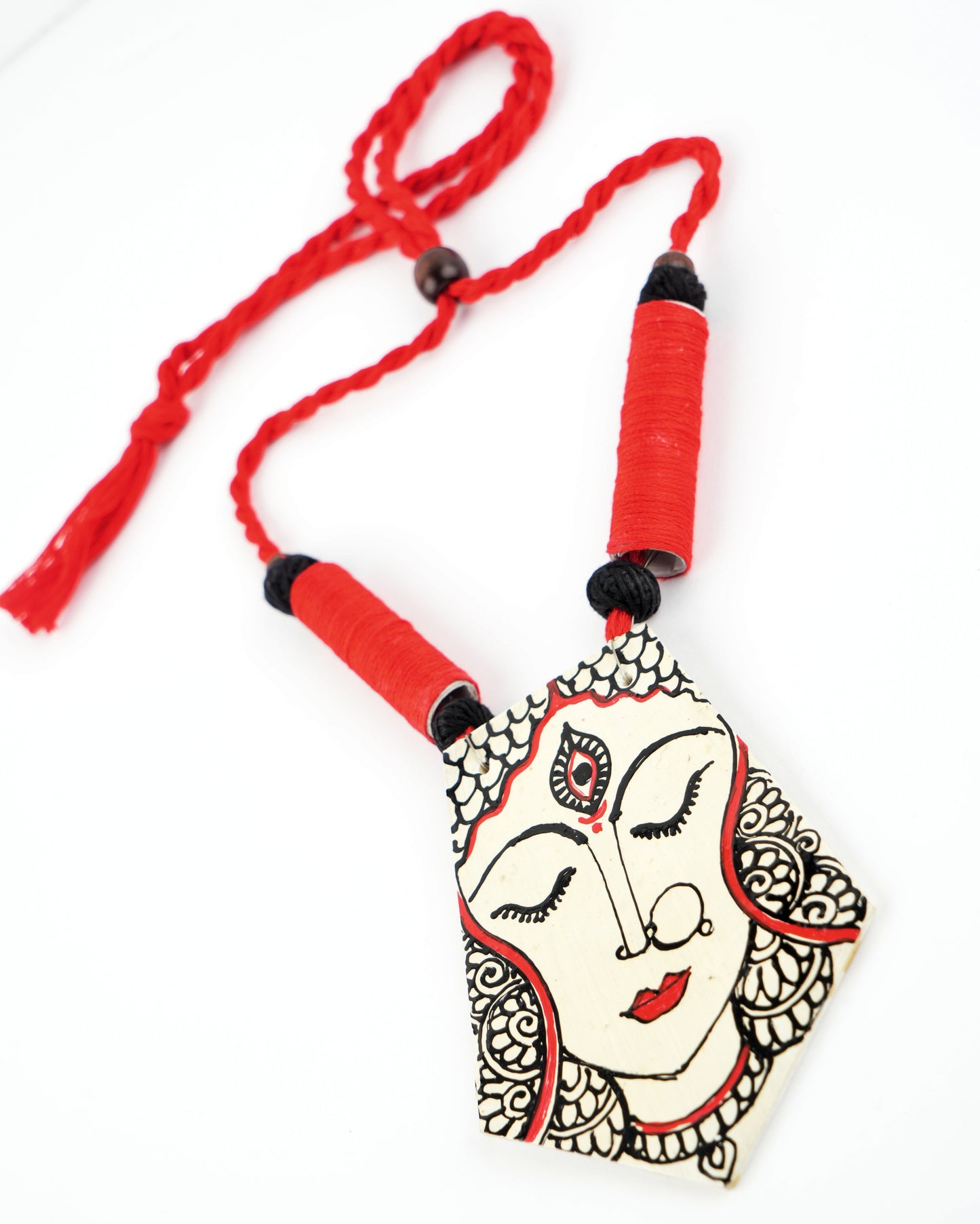 Red Black Handmade Nacklace & Earrings