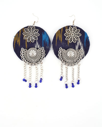Navy Blue Handmade Earrings