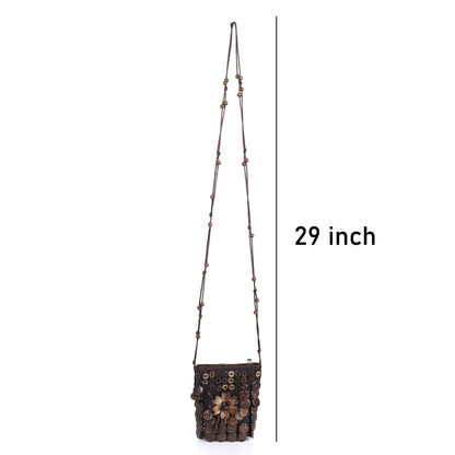 Natural coconut shell Handmade crossbody bag