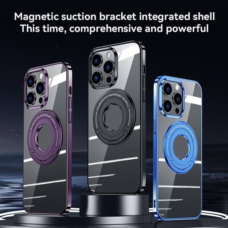 Electroplating MagSafe Magnetic Phone Case With Ring Holder