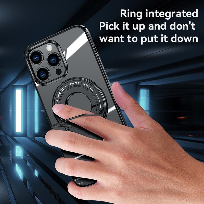 Electroplating MagSafe Magnetic Phone Case With Ring Holder