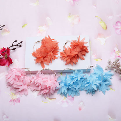 Fabric Leaf Earrings