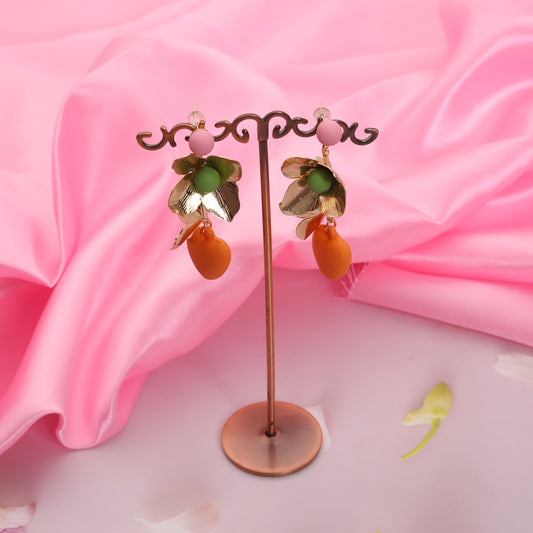 Tangerine Heart Earrings