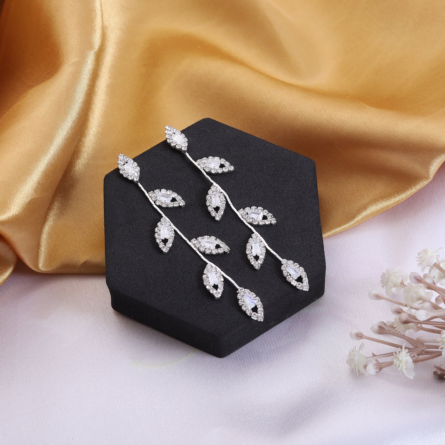 Leafy Diamond vines Earrings