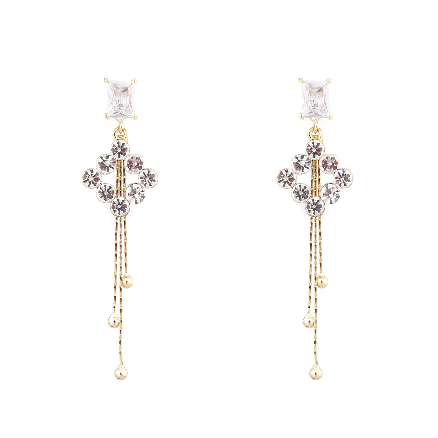 Gold Electroplated Floral Design Earrings