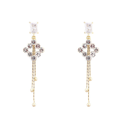 Gold Electroplated Floral Design Earrings