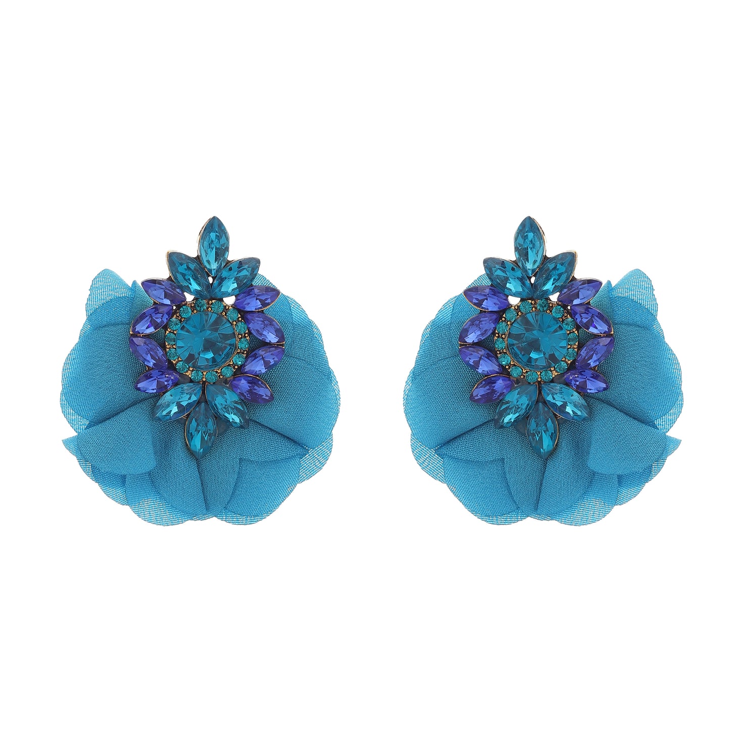 Buy 1 Blue Sapphire Earring & Get 3 Free (Gemstone Flower Petal, Dainty Leaf Dangle, Charmful Circle Earrings)