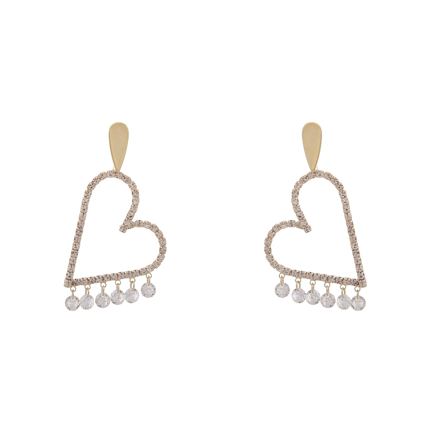 Rhinestone Heart Earrings