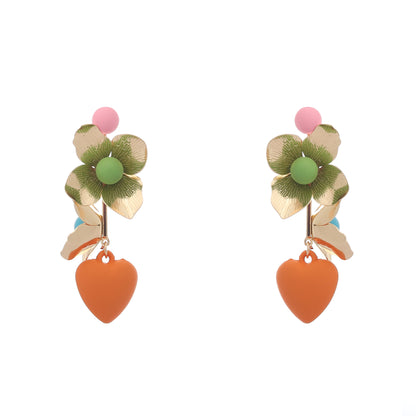 Tangerine Heart Earrings