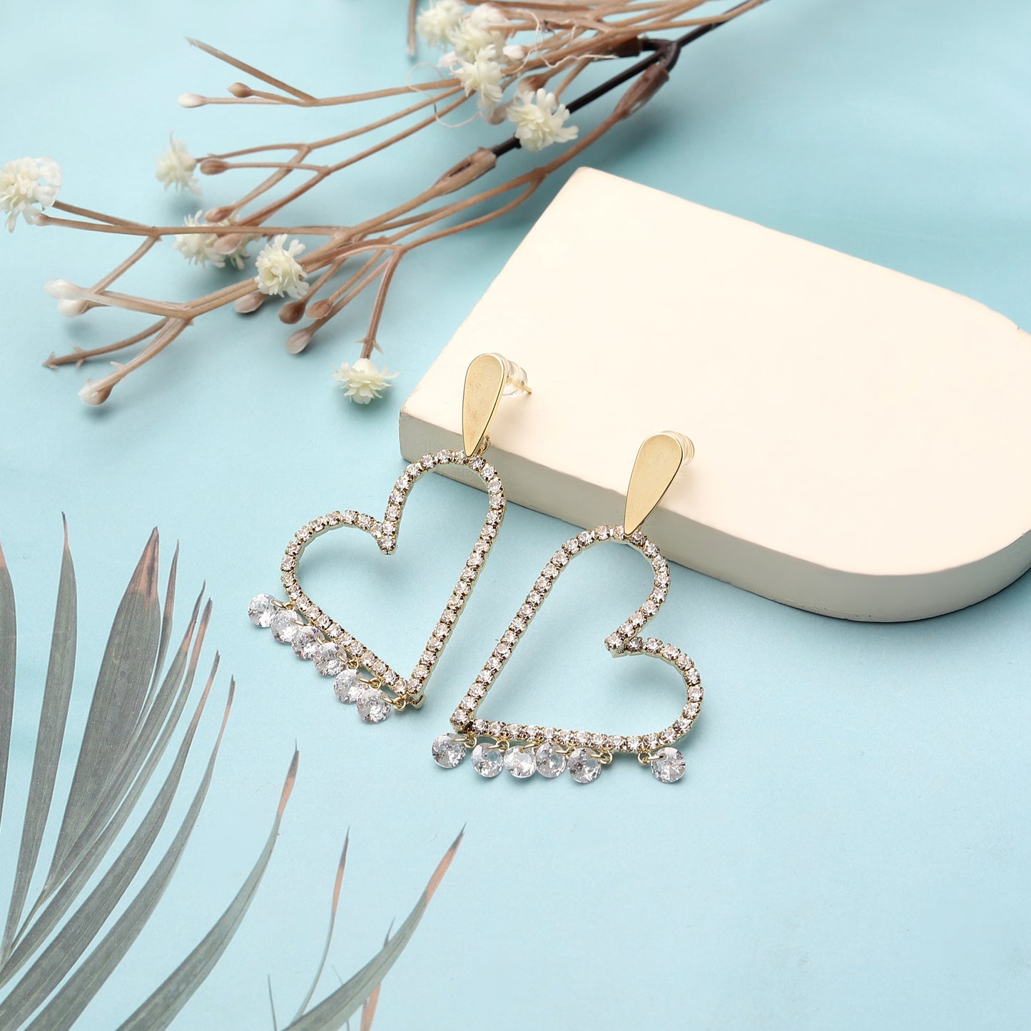 Rhinestone Heart Earrings