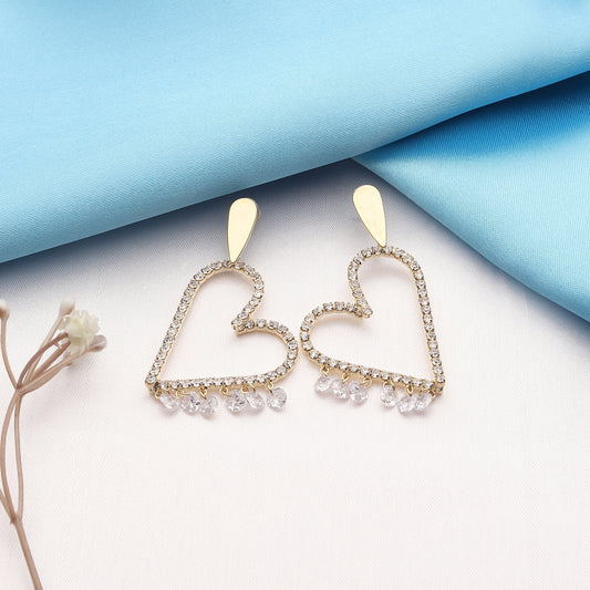 Rhinestone Heart Earrings