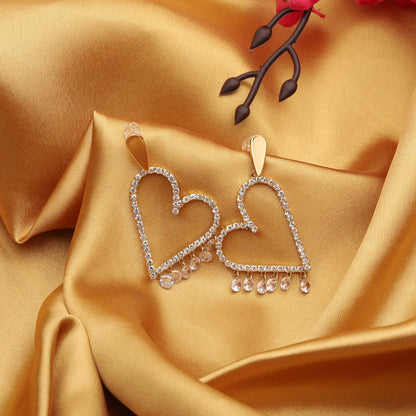 Rhinestone Heart Earrings