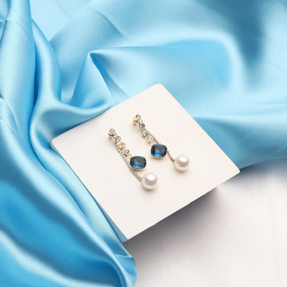 Sapphire Pearl Earrings