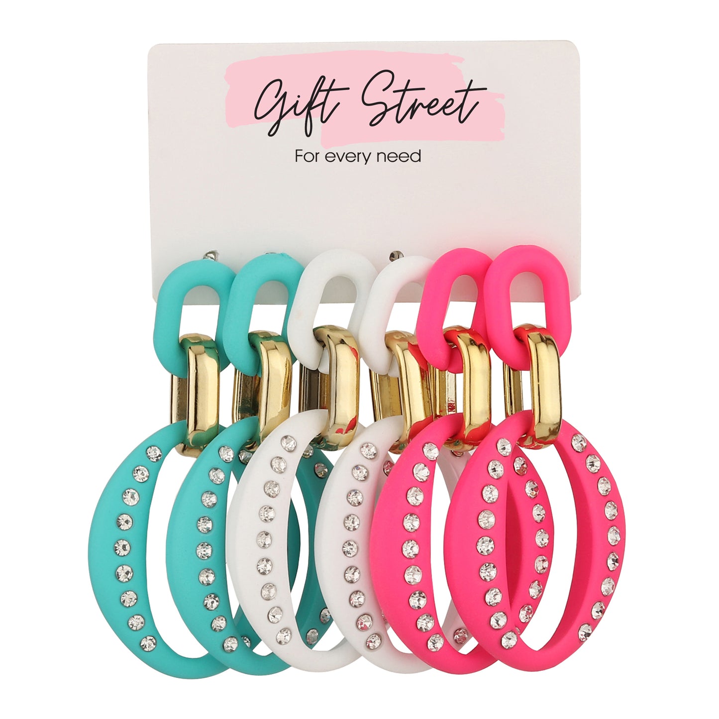 Stone Adorned Orbit Earrings