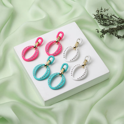 Stone Adorned Orbit Earrings