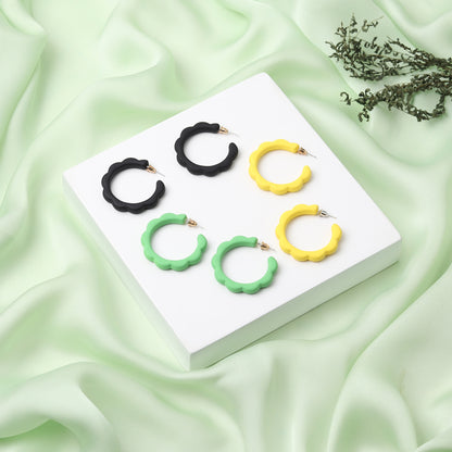 Colour-blocked Hoop Earrings