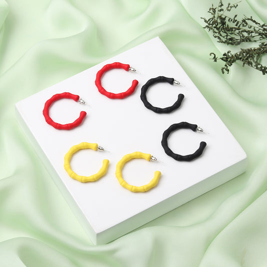 Colour-blocked Hoop Earrings