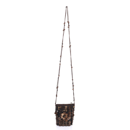 Natural coconut shell Handmade crossbody bag