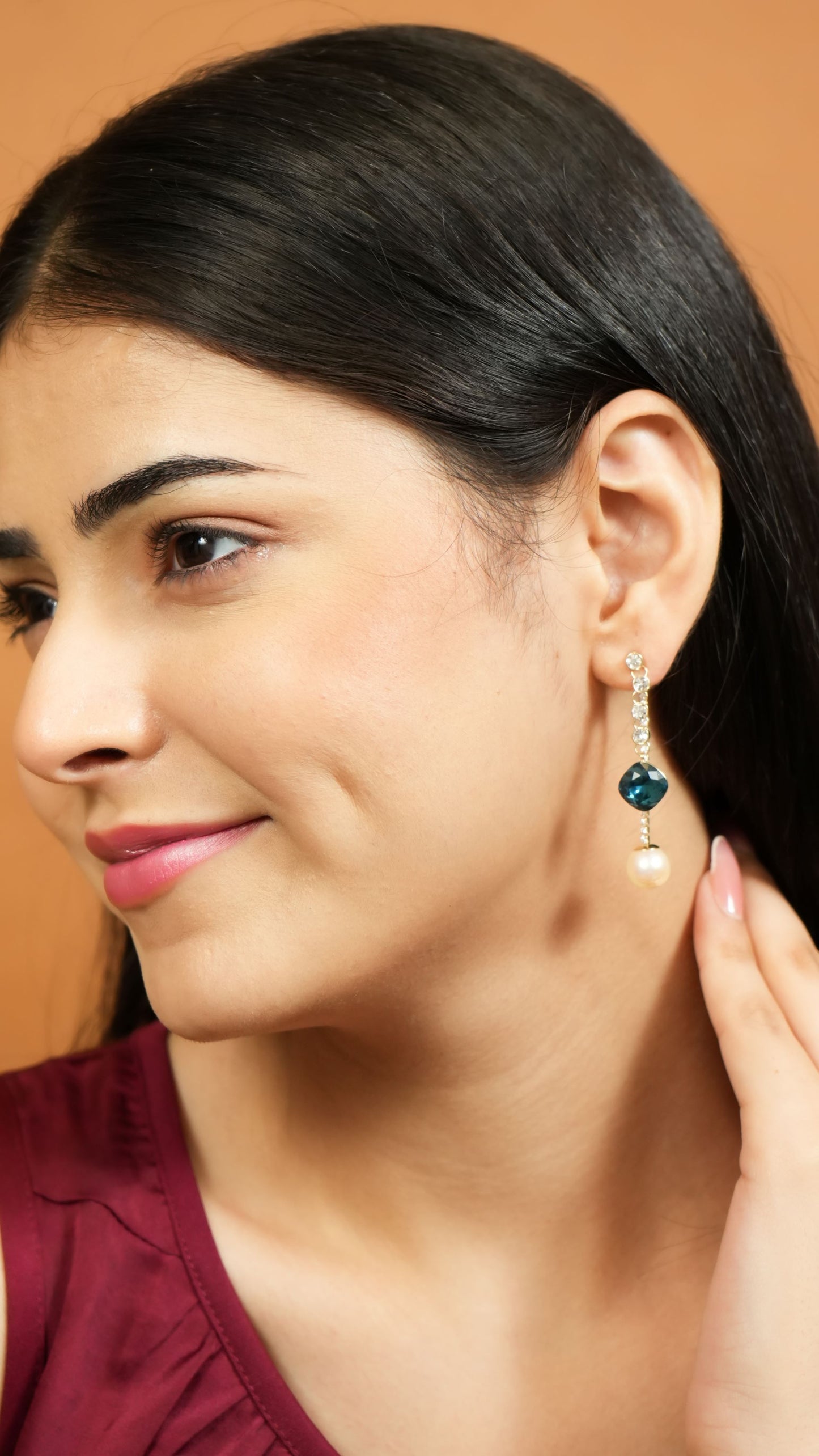 Sapphire Pearl Earrings