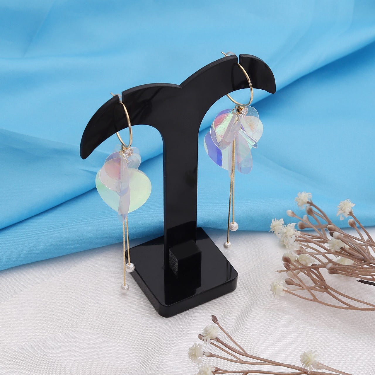 Buy 1 Vibrant Delight Earrings & Get 3 Free (Everyday Oval, Fabric Leaf, Dainty Ivory Earrings)