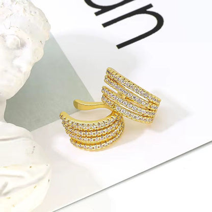 Gold Crystal Ear Cuff Clip